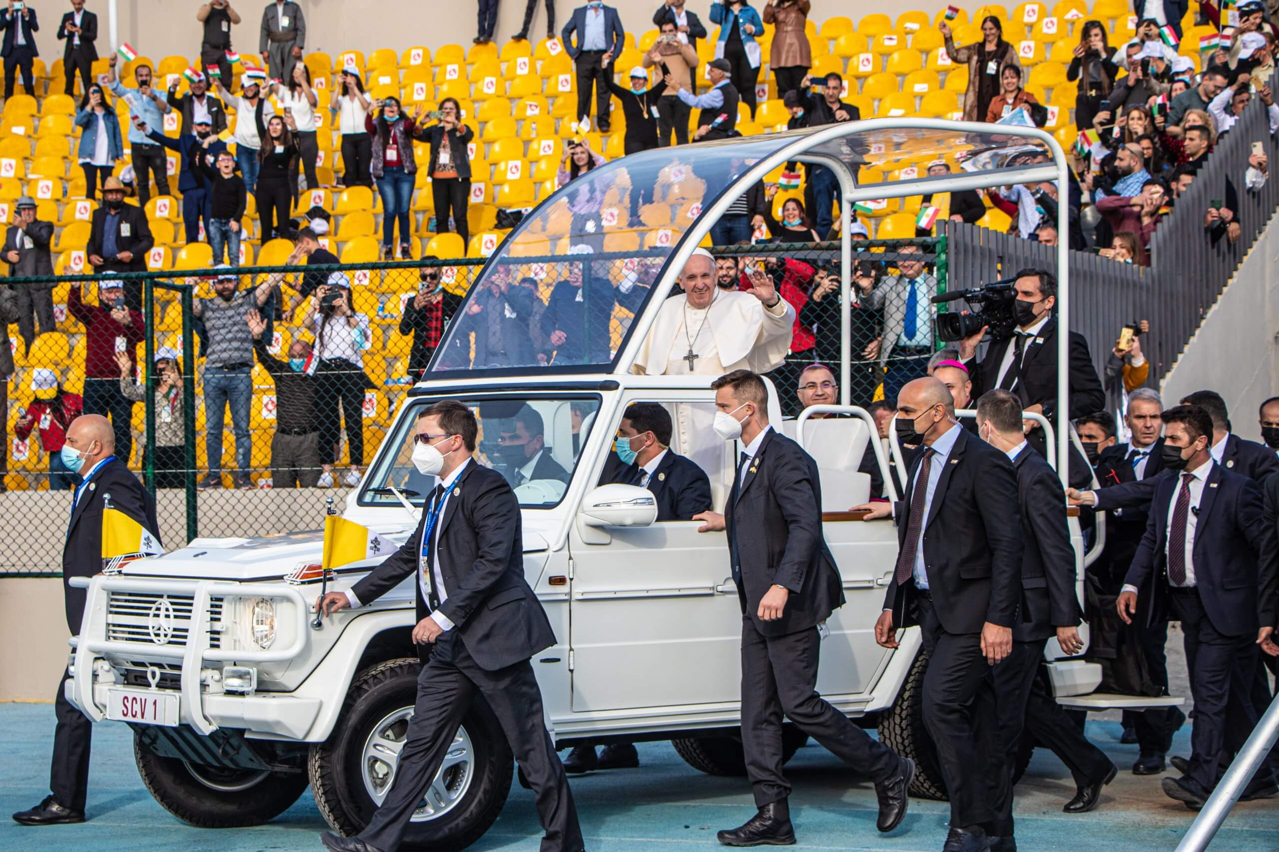 Pope Francis presided holy mass in Hariri stadium in Erbil