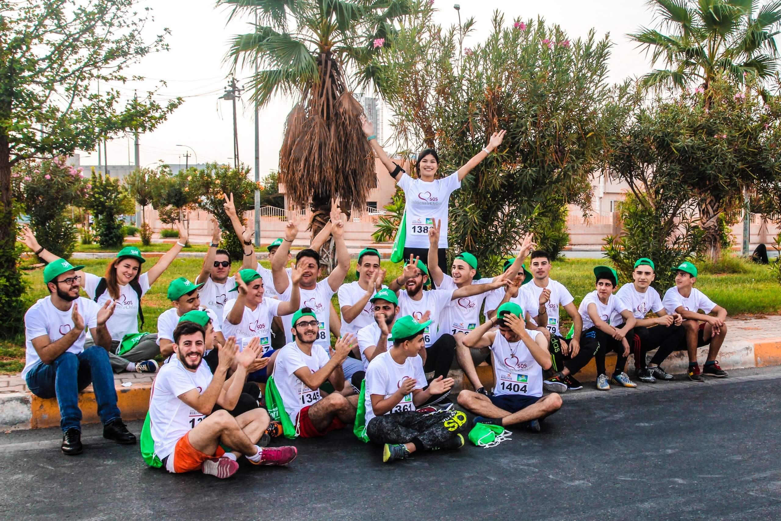 200 Iraqi Christians participate in the Erbil Marathon to celebrate the end of the fighting