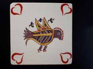 Dessous de plat, carreau en céramique, Gumri, Arménie
